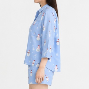 Conjunto de Pijama de Lujo Personalizado para Mujer, Pijama de Algodón de Dos Piezas con Botones para Mujer, Talla Grande, Ropa de Dormir - Product Image 3