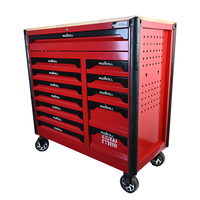 Chariot de rangement à outils robuste à 13 tiroirs en acier laminé à froid avec plan de travail en bois, personnalisable OEM/OBM PHIXWELL