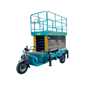 Plataforma elevadora de tijera montada en vehículo, triciclo, 6-12 m de altura, plataforma hidráulica eléctrica para uso en almacenes, operación con control remoto - Product Image 1