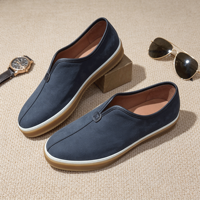 Nouvelles Chaussures Décontractées pour Hommes 2026 – Mocassins en Cuir Véritable à Semelle Épaisse, Baskets Nubuck à Enfiler – Qualité Supérieure pour Hommes