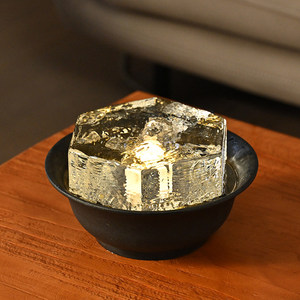 Adornos de Cristal de Resina Cuadrados Creativos con Agua Circulante, Hechos a Mano, con Luz, Modernos, para el Hogar, Oficina, Escritorio, Feng Shui - Product Image 4