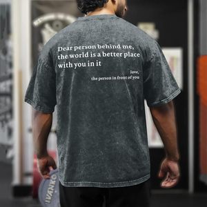 เสื้อยืดโอเวอร์ไซส์ผู้ชาย FOXA ลายกราฟิกวินเทจ You Are Enough สร้างแรงบันดาลใจ แขนสั้น ผ้าคอตตอนเจอร์ซีย์ 100% - Product Image 5