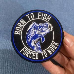 Patch brodé thermocollant écologique décoratif pour vêtements et sacs à main, motifs pêche, crevettes, requin - Product Image 2