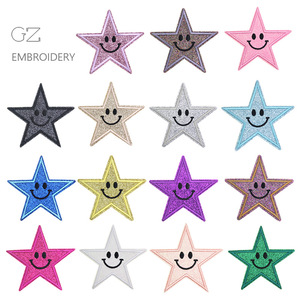 แพทช์ปักลายหน้ายิ้ม โพลีเอสเตอร์ สีตามสั่ง สำหรับตกแต่งเสื้อผ้า กางเกงยีนส์ หมวก - Product Image 4