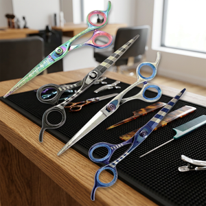 Ciseaux de coiffure professionnels ASAP de 6 pouces, haute qualité, vis réglable, lame en acier pour droitiers, manche long - Product Image 5