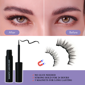 <span class=keywords><strong>Cils</strong></span> magnétiques 3D effet naturel avec stylo eyeliner, lot <span class=keywords><strong>de</strong></span> 5 paires, légers, imperméables, réutilisables, kit d'extension <span class=keywords><strong>de</strong></span> <span class=keywords><strong>cils</strong></span>, vente en gros - Product Image 2