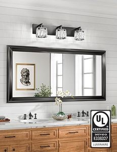 Applique LED Moderne Certifiée en Cristal <span class=keywords><strong>avec</strong></span> Commande Tactile, Finition Chrome, Blanc Chaud pour Miroirs <span class=keywords><strong>de</strong></span> <span class=keywords><strong>Salle</strong></span> <span class=keywords><strong>de</strong></span> <span class=keywords><strong>Bain</strong></span> - Product Image 1
