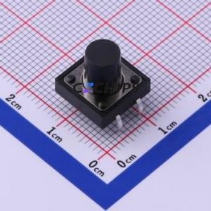 UK-B0224-G11-250 Tactile Switch Through hole-4P,12x12mm Switch Single Pole Single Throw Round Button 2.5N Through Hole - Product Image 1