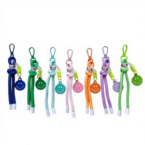 Porte-clés en nylon tissé Angelina, motif visage souriant, alliage de zinc, style simple, pour cadeau du Nouvel An, accessoires - Product Image 1