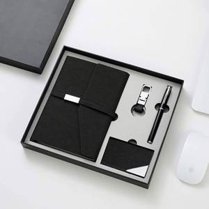 Coffrets cadeaux promotionnels d'entreprise en gros : stylo, porte-clés, porte-cartes, carnet, agenda de bureau A5 avec stylo et porte-clés - Product Image 2