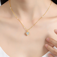Sieradenfabriek 925 zilver verguld met goud 1ct 2ct Moissanite kettinghanger voor vrouwen Valentijnsdag jubileum belofte cadeau