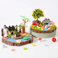 Scène de forêt de conte de fées créative à faire soi-même, micro-paysage en résine fait main, ornements de bureau, paysage miniature