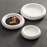 Assiette isolante en porcelaine à double couche, circulaire, ondulée, écologique, moderne, minimaliste, vaisselle pour la restauration rapide