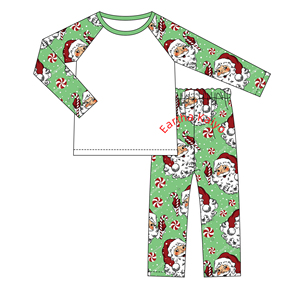 Vente en gros pyjamas personnalisés 100% polyester imprimé sublimation ensembles de pyjamas de Noël pyjamas pour bébés garçons - Product Image 1