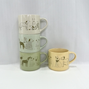 Mug en céramique de grès écologique à motif dessin animé, nouveau design, prix avantageux, couleurs personnalisables, empilable, compatible lave-vaisselle et sans danger pour les aliments - Product Image 3