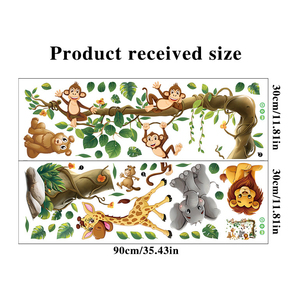 Amovible Enfants Enfants <span class=keywords><strong>Jungle</strong></span> Animal <span class=keywords><strong>Arbre</strong></span> Cartoon Stickers Muraux pour Chambre - Product Image 5
