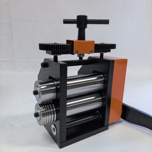 Oranje handmatige walsmachine voor het maken van sieraden, het walsen van plaatmetaal, het trekken van cirkelvormige en halfronde draden - Product Image 3