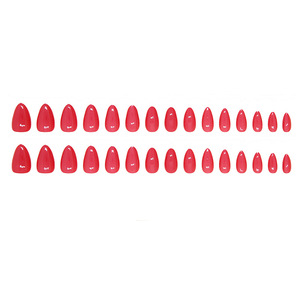 <span class=keywords><strong>Uñas</strong></span> Postizas Acrílicas Color Rojo Rosa, Estilo Almendrado Mediano, <span class=keywords><strong>Uñas</strong></span> Falsas de Color Sólido Personalizadas, Proveedores de <span class=keywords><strong>Uñas</strong></span> Postizas - Product Image 5