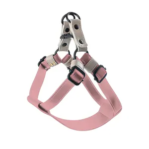 Fashion item New design No pull PU leather Pet dog harness with custom logo and metal buckle for dogs