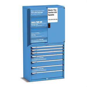 Fami Master Key Comfort <b>Drawer</b> Cabinet 1020x598x2000 Mm 7 <b>Drawers</b> Gentian Blue Ral5010 <b>Tool</b> Storage - Product Image 2