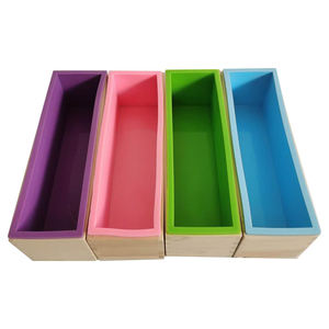 Moule à savon rectangulaire en silicone de haute qualité 1200 ml avec boîte en bois – Outil DIY pour la fabrication de savon et de gâteaux - Product Image 1