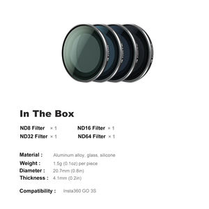 Juego de Filtros ND Originales de la Marca Insta360 GO 3S para Insta360 Go 3S, Accesorios de Vidrio Templado de Aleación de Aluminio Ligera - Product Image 5