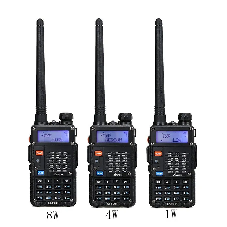 Walkie talkie vhf/uhf f9 luiton, 8w, sem fio, banda dupla