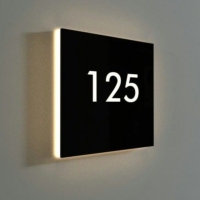 Boîte à lumière LED rectangulaire pour numéros de chambre d'hôtel, personnalisable (cadre en aluminium mural) – Haute qualité