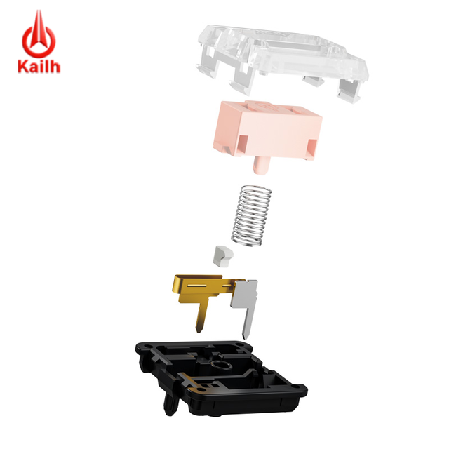 Low Profile Linear Mechanical Switch, Kailh Choc Pink Stem 20gf Light Force 50M Cycles for Slim Portable Custom Keypad