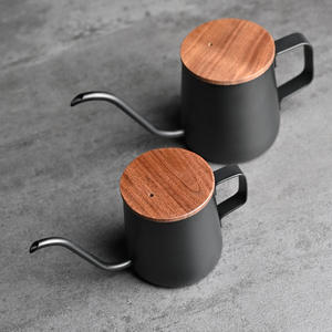 กาต้มน้ำสแตนเลสแบบคอห่าน 250 มล. พร้อมฝาปิด ทนความร้อน สำหรับชงกาแฟดริป - Product Image 1