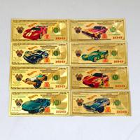 Set de Billetes Conmemorativos de Lámina Dorada de Superdeportivos de Carreras ..hot wheel..