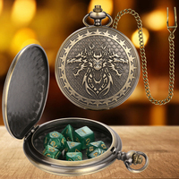 Ensemble de dés de jeu en acrylique RPG D-N-D avec boîte en métal à trois têtes de dragon pour les cadeaux de fête, dés en plastique polyédriques pour cadeaux