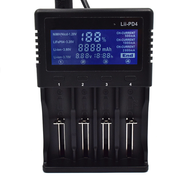 Customized 18650 21700 26650 Li-ion Battery 2-slot 4-slot 8-slot 12-slot Multi-function Li-Ion Battery Charger with LCD Display