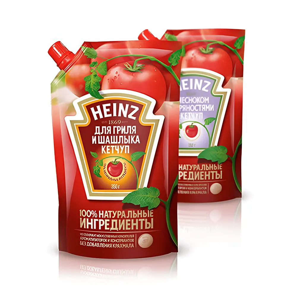 Food Grade Tomato Ketchup Bag With Cap, Anti-acid Plastic Stand Up Sauce Spout Pouch With Screw Cap,