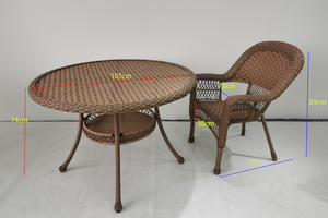 Juego de Comedor de Mimbre/Ratán <span class=keywords><strong>JECO</strong></span> de 5 Piezas, Venta al por Mayor de Fábrica de Guangzhou - Resistente a los Rayos UV y Marco de Aluminio con Recubrimiento en Polvo - Product Image 3