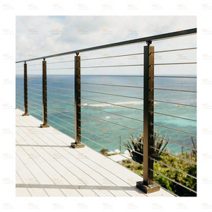 Đơn Giản Satin Cầu Thang Màu Đen Nhôm Thép Không Gỉ Kim Loại Lan Can Sàn Ban Công Cáp Lan Can Lan Can Cho Biệt Thự Khách Sạn Mall - Product Image 2
