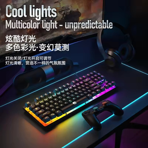 คีย์บอร์ดแบบมีสาย K87 สีสันตัดกัน สำหรับเดสก์ท็อปและแล็ปท็อป ไฟ RGB 87 ปุ่ม เชื่อมต่อผ่าน USB คีย์บอร์ดเกมมิ่งสำหรับใช้ในบ้าน - Product Image 5