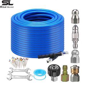 Tuyau haute pression Sulai Machinery, 1/4 pouce, en PVC, avec buses et raccords pour nettoyeur haute pression - Product Image 1