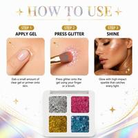 Palette de paillettes épaisses 4 couleurs pour visage et corps, ensemble holographique scintillant avec formes d'étoiles pour fêtes d'enfants, personnalisable avec logo OEM
