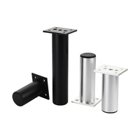 Pieds de meubles cylindriques en alliage d'aluminium épaissi et réglables, style minimaliste moderne, pour armoires, canapés et tables basses - Vente en gros