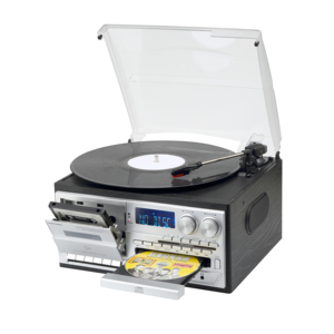 Lecteur de disques vinyles, <span class=keywords><strong>radio</strong></span> AM/FM, lecteur <span class=keywords><strong>CD</strong></span>, enregistreur USB et cassette, entrée auxiliaire, sortie RCA pour le marché européen - Product Image 5