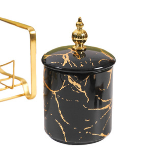 Nordic Ceramic <b>Airtight</b> Storage <b>Jar</b> Set L Size Metal Lid Cylinder Kitchen Decorative <b>Jars</b> for Grains Cereals - Product Image 2