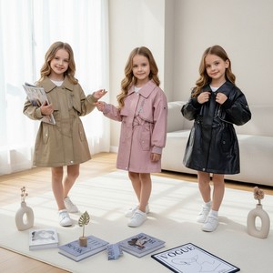 Size 100-150 Spring and Autumn Youth Overcoat Girls <strong>Coat</strong> Medium Length Double Breasted Fashion Girls Clothing - Product Image 2
