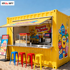 Kiosque de café mobile modulaire en acier inoxydable et fibre de verre préfabriqué en kit pour la restauration - Product Image 4