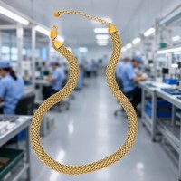 Prêt à expédier en gros, bracelet de montre en acier inoxydable 316L plaqué or 18 carats PVD, chaîne serpent, collier étanche et inaltérable