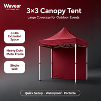Tentes Pop-Up avec parois latérales, tissu Oxford PVC imperméable, auvent extérieur pour les expositions sportives, les salons professionnels, 10x10, triple couche