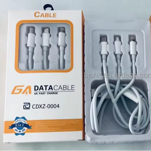 CERTIFICADOS CE ROHS Super Fast 66W 3 en 1 Blanco One Drag Tres cables de datos <span class=keywords><strong>Carga</strong></span> para <span class=keywords><strong>Apple</strong></span> 66W <span class=keywords><strong>Carga</strong></span> de teléfono de tres cabezales - Product Image 3