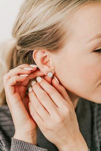 Large 8mm Cut Moissanite <b>Stud</b> Earrings Women Sterling <b>Silver</b> 14K Gold Plated Certified Luxury Sparkling Elegant Statement - Product Image 2