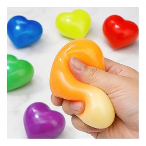 New Arrival Glow in Dark Transparent Cube Heart <b>Squishy</b> Toy Soft Squeeze Stress Ball Sensory Gift Assorted Colors - Product Image 4