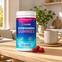 Gummies de magnésium 330 mg, 120 unités, saveur framboise-citron, glycinate de magnésium, supplément en marque blanche